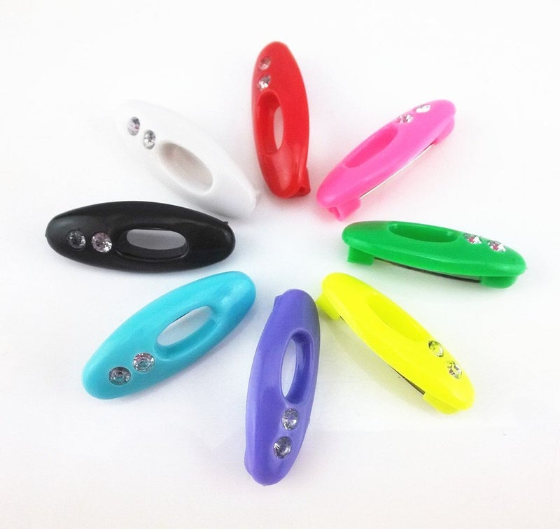 yueton 48pcs Assorted Color Fashion Plastic Cover Scarves Safety Pin, Scarf Pins, Hijab Pins, Brooch Pins, Safety Locking Baby Cloth Diaper Nappy Pin (Rhinestone Hollow) - Image 3